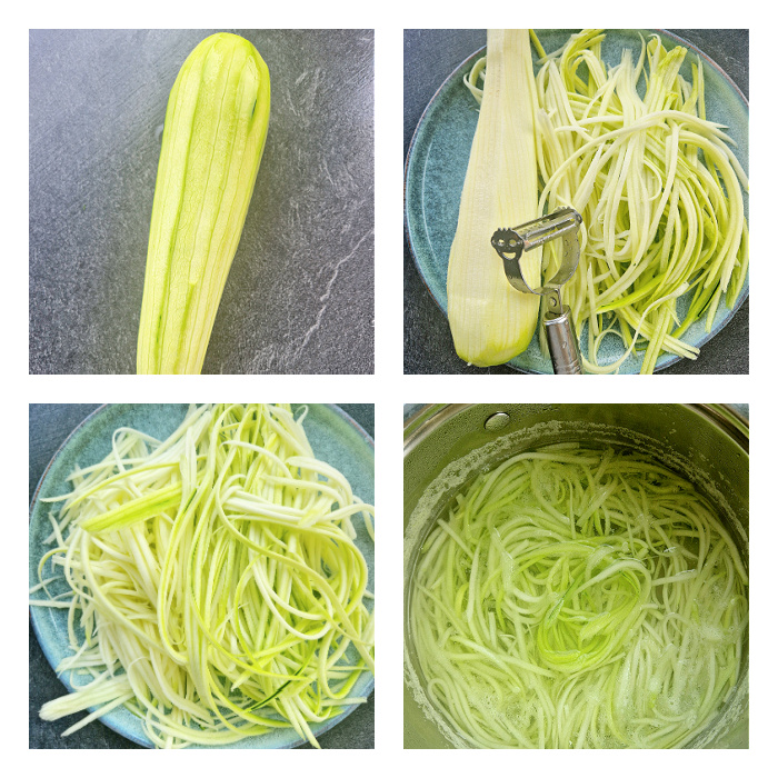 Przygotowanie makaronu z cukinii